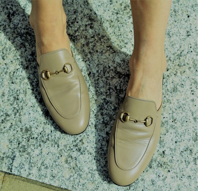 canvas gucci princetown mules
