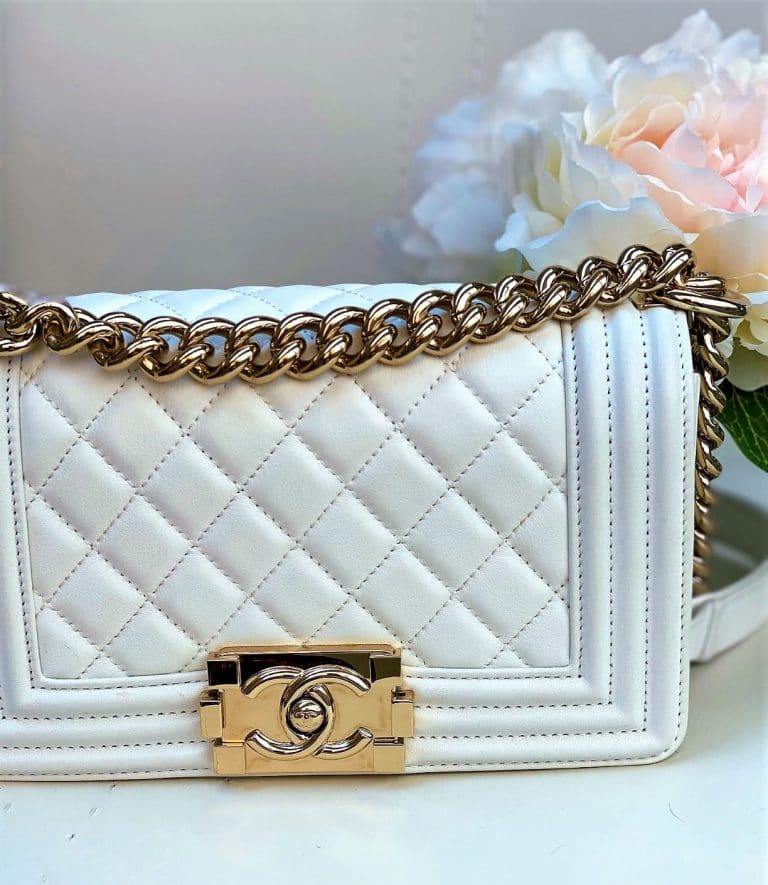 Chanel Boy Bag with gold chain