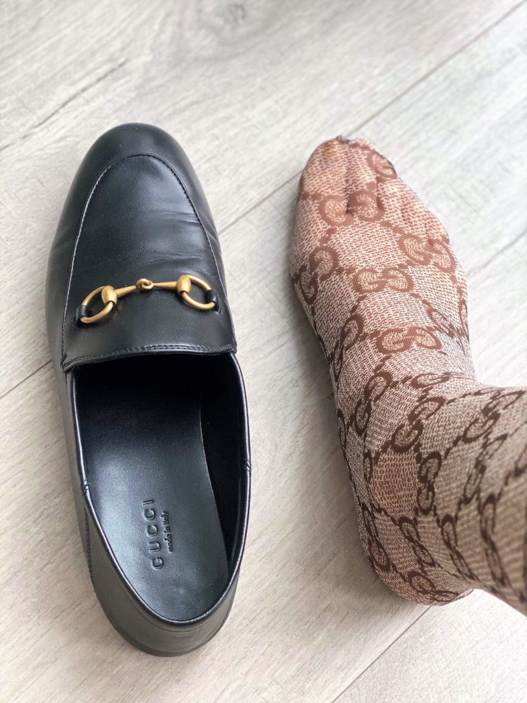 Gucci Brixton loafer in size 37 vs size 37.5 foot