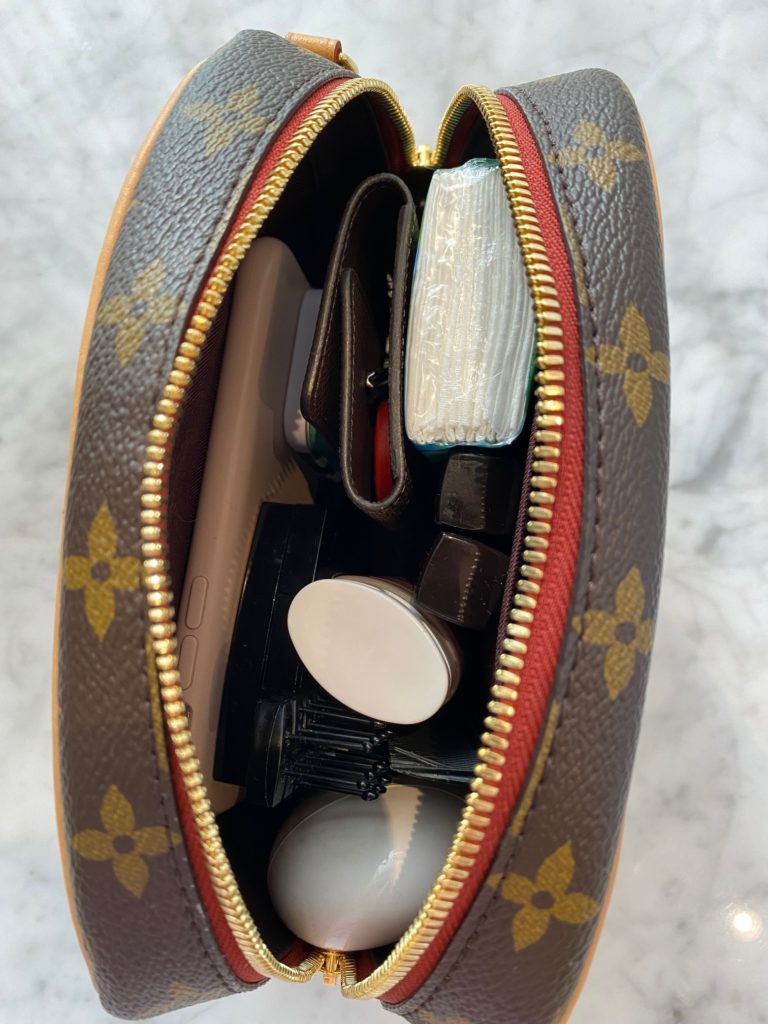 LV Mini bag fit test view of contents
